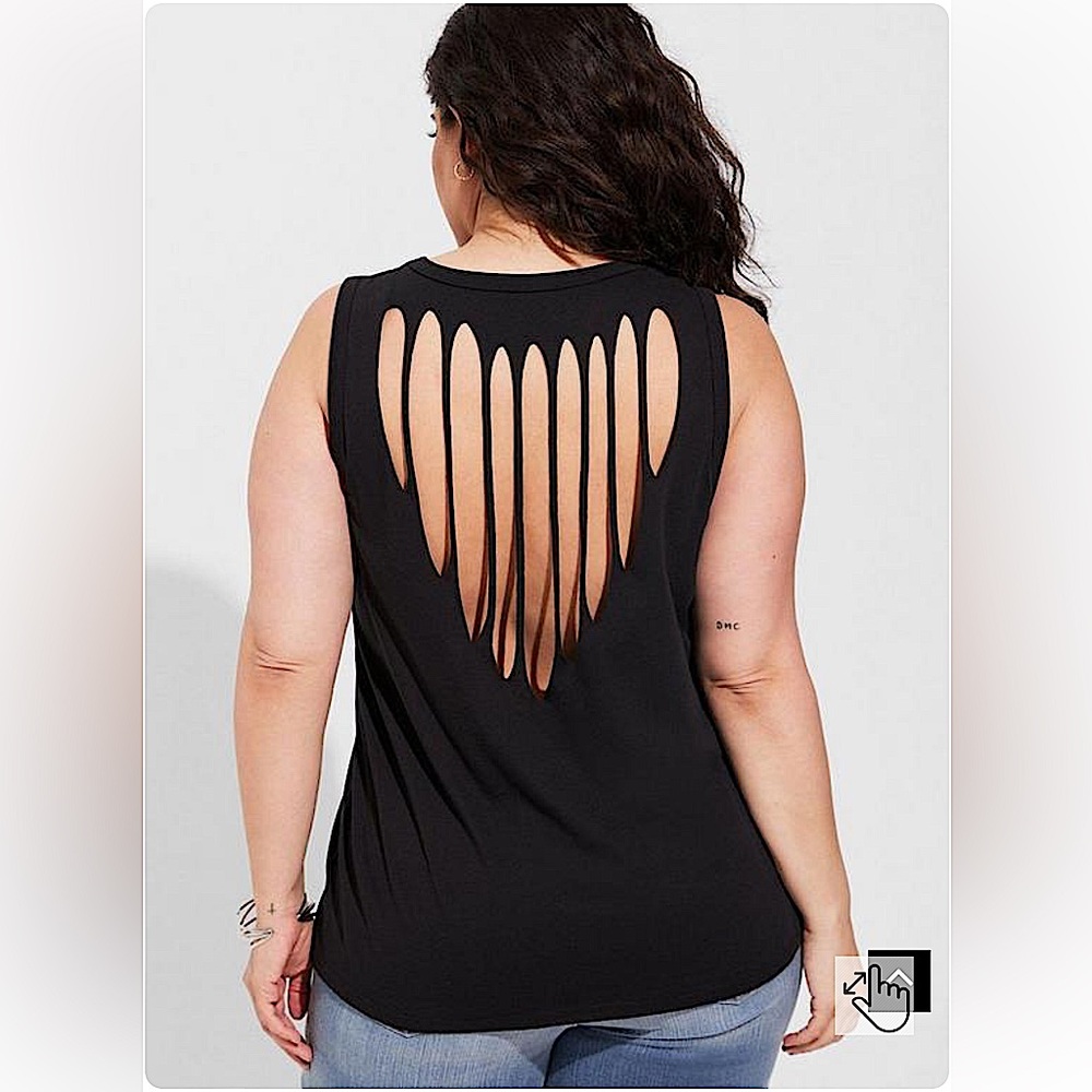 NWT Torrid Vintage Cotton Jersey Slash Back Tank
